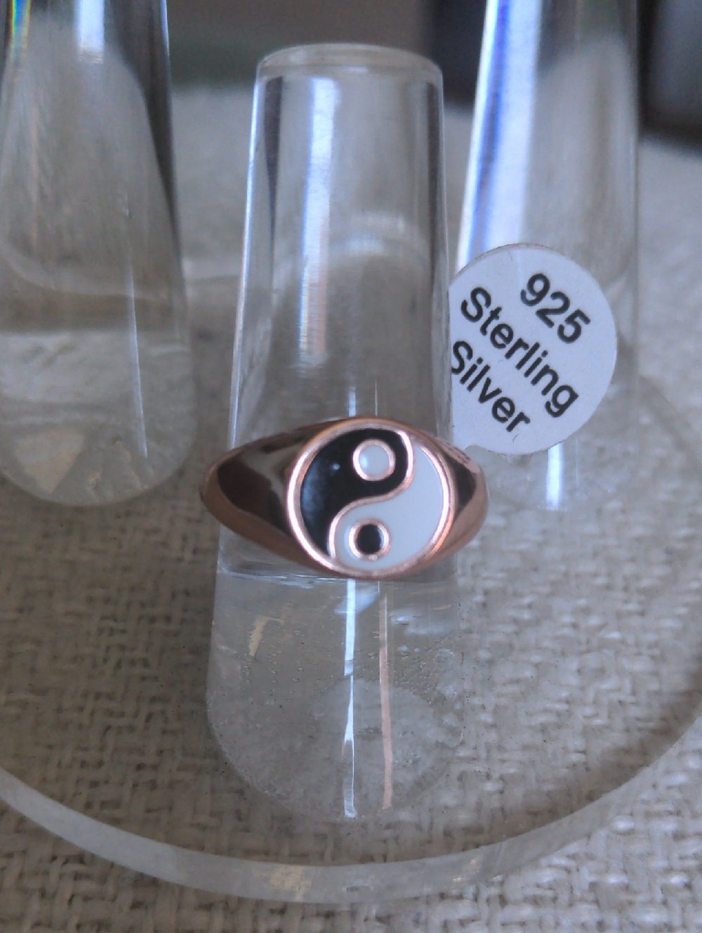 NWT Rose Gold Over Sterling Silver Yin Yang Signet Ring - Size 7, Symbolic